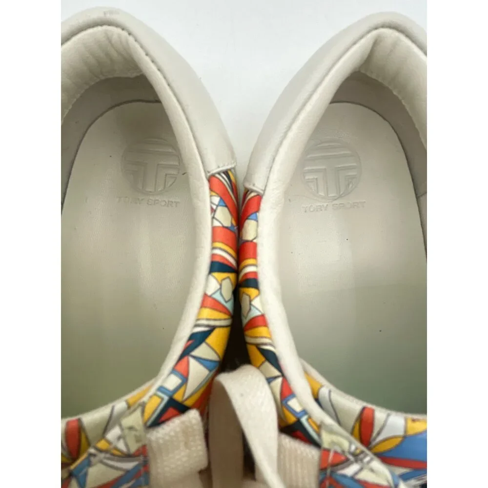 TORY BURCH Size 8.5 Orange Print Women Sneakers